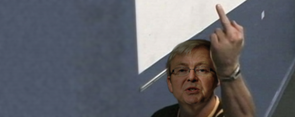 Kevin Rudd caught on security camera moments after assaulting Treasurer Wayne Swan and telling his Ministers to "Fuck themselves".